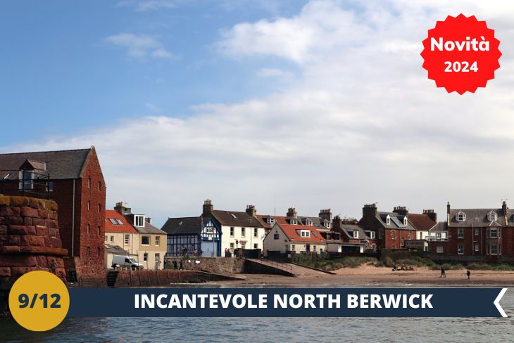 NOVITA’ 2024! Alla scoperta di North Berwick. Questa incantevole cittadina costiera offre paesaggi mozzafiato con spiagge dorate e mare cristallino. Le spiagge accolgono visitatori e residenti per rilassanti passeggiate o attività come il windsurf e il kayak. Ma non è solo mare! North Berwick è famosa anche per la sua ricca storia marina e i collegamenti con l'aviazione.E non dimentichiamoci del fascino storico: North Berwick è punteggiata di rovine antiche, come il Tantallon Castle, un'imponente fortezza medievale che incanta con la sua architettura imponente. Questo pomeriggio a North Berwick è un'immersione nella natura, nella storia marina e nelle magnifiche vedute costiere. (escursione mezza giornata)