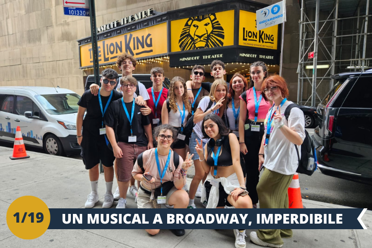 NEW YORK BY NIGHT: Tra i moltissimi spettacoli che Broadway propone, ce n’è uno imperdibile: il musical del Re Leone (ingresso incluso). Vincitore come miglior musical, una scenografia straordinaria, location unica per una serata davvero indimenticabile!